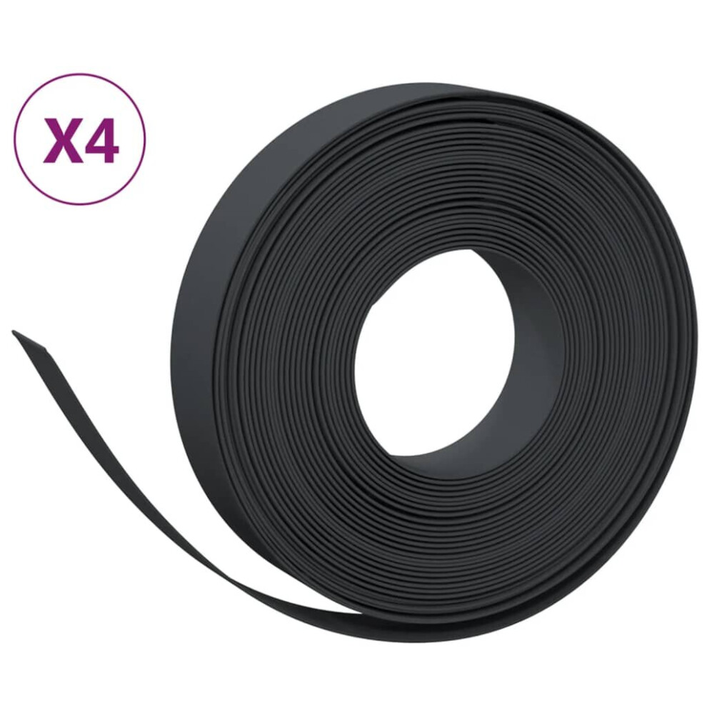 (black, 40 x 0.1 m) vidaXL Garden Edging Patio Lawn Edging Garden Border Rolls 5 pcs Polyethylene