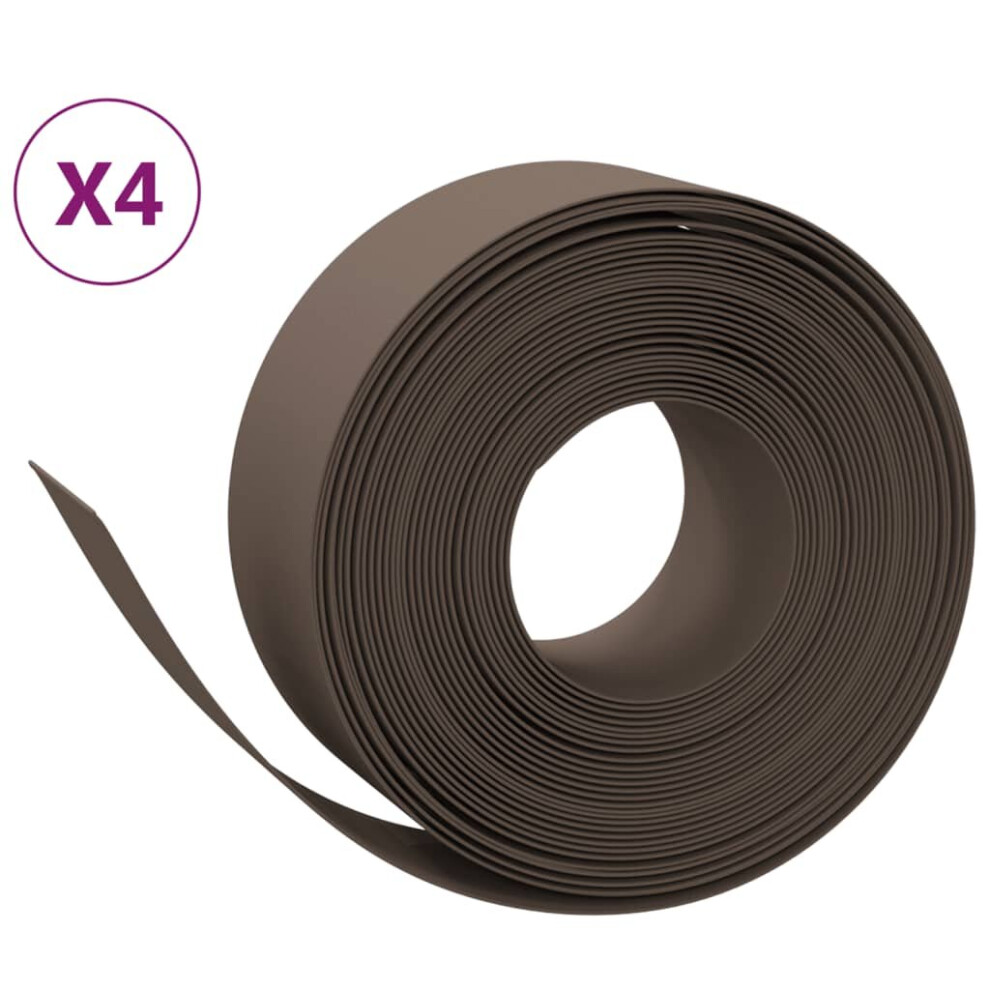 (brown, 40 x 0.2 m) vidaXL Garden Edging Patio Lawn Edging Garden Border Rolls 5 pcs Polyethylene