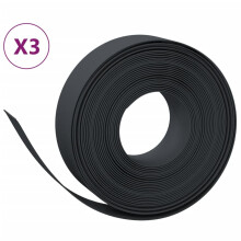 vidaXL Rasenkanten 3 Stk. Schwarz 10 m 15 cm Polyethylen