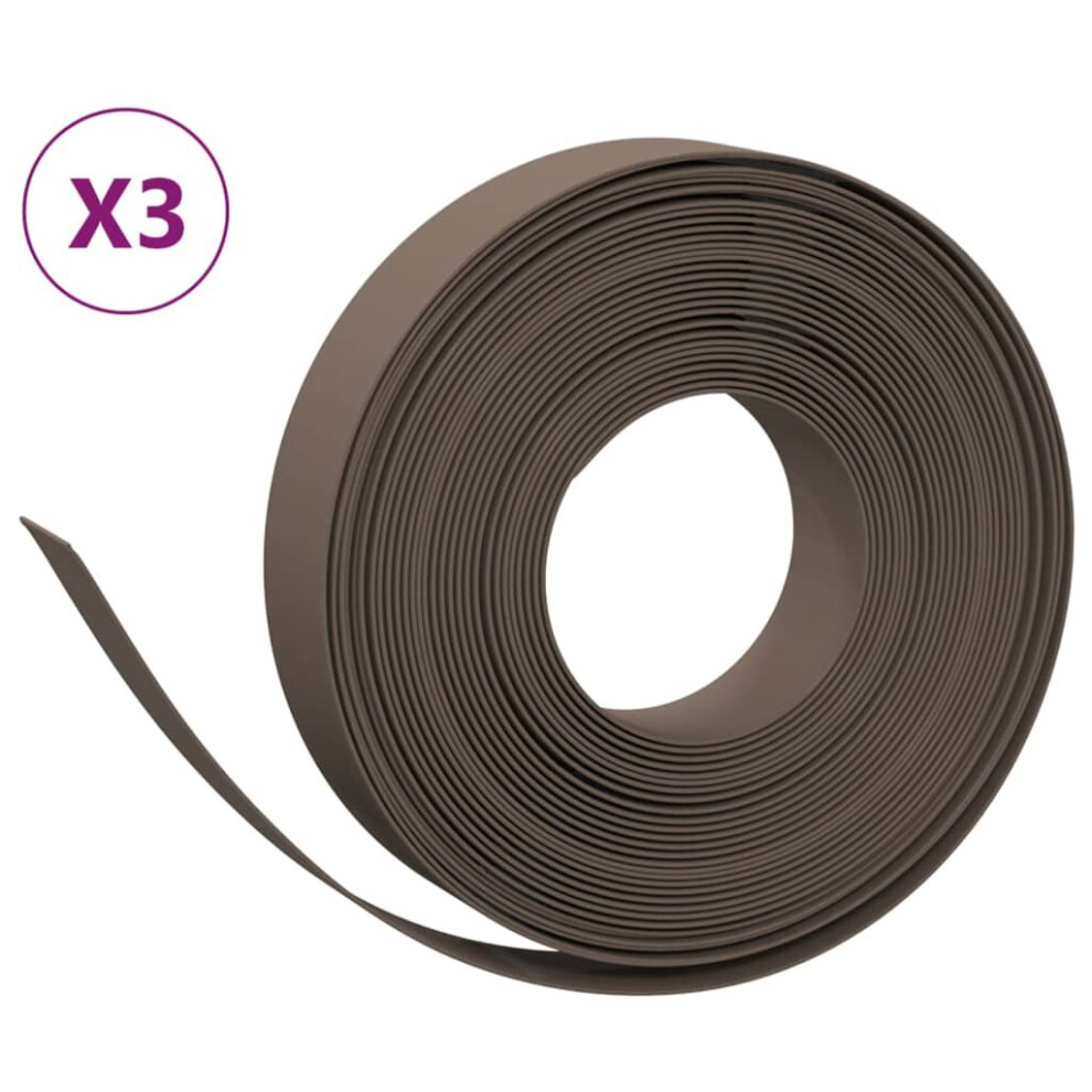 (brown, 30 x 0.1 m) vidaXL Garden Edging Patio Lawn Edging Garden Border Rolls 5 pcs Polyethylene