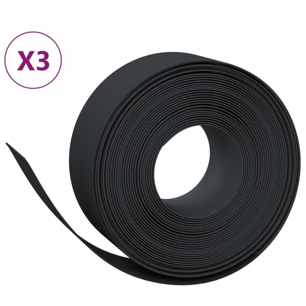 (black, 30 x 0.2 m) vidaXL Garden Edging Patio Lawn Edging Garden Border Rolls 5 pcs Polyethylene