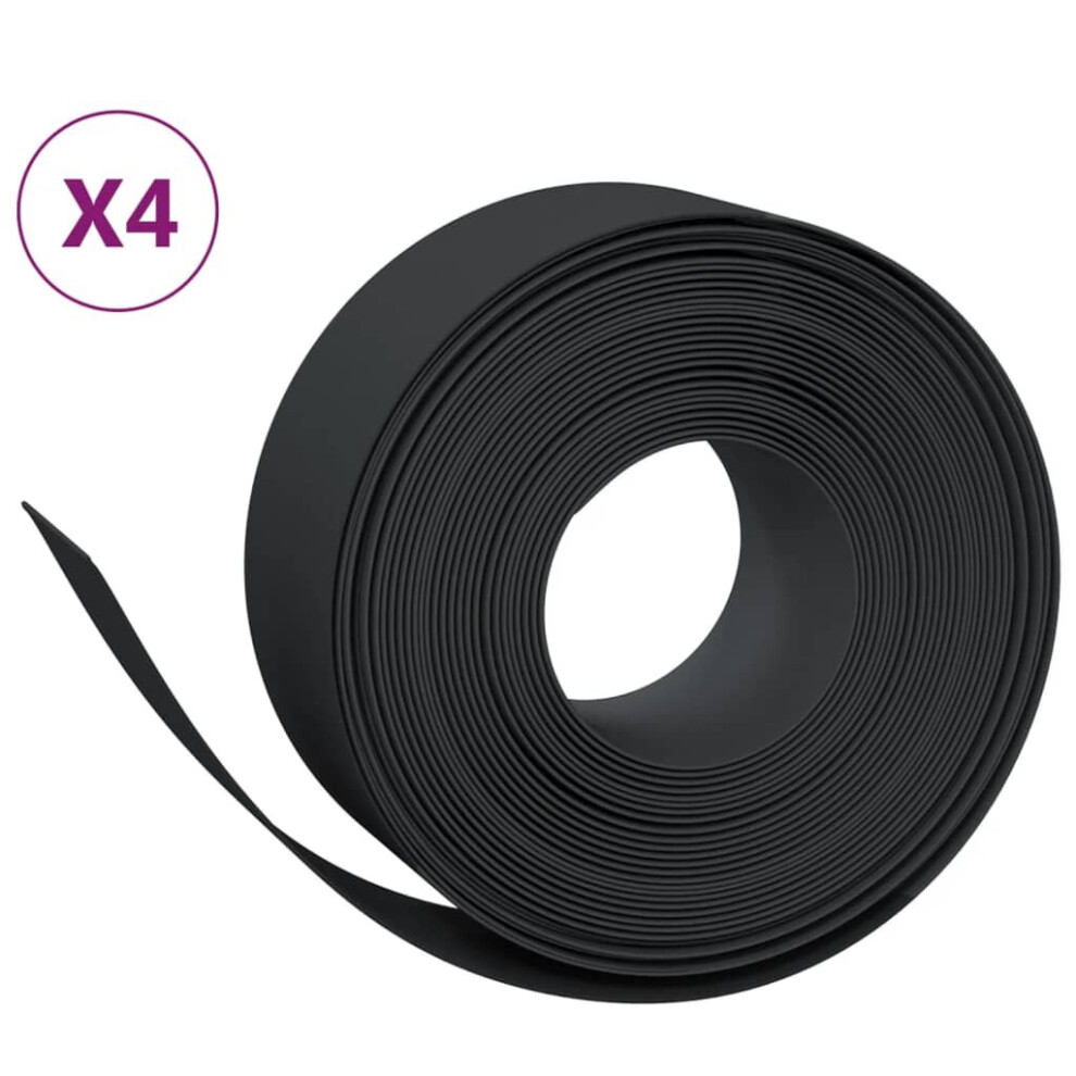 (black, 40 x 0.2 m) vidaXL Garden Edging Patio Lawn Edging Garden Border Rolls 5 pcs Polyethylene