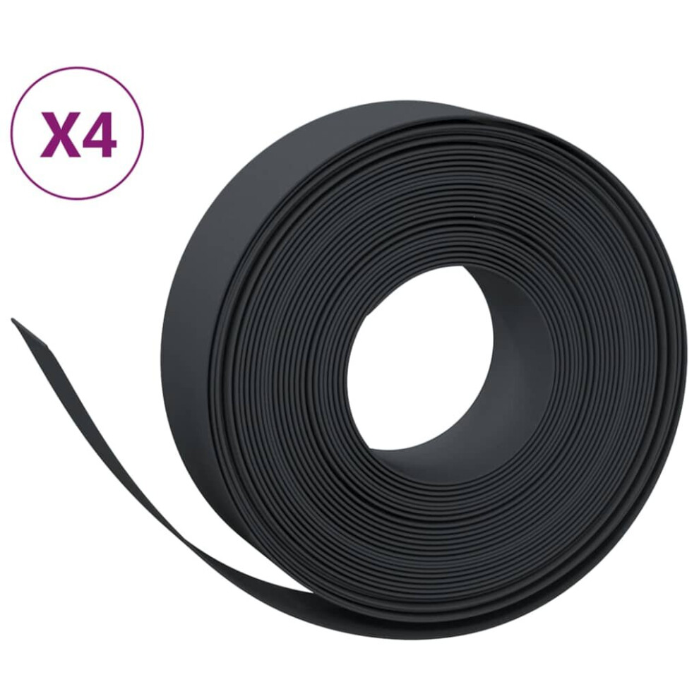 (black, 40 x 0.15 m) vidaXL Garden Edging Patio Lawn Edging Garden Border Rolls 5 pcs Polyethylene