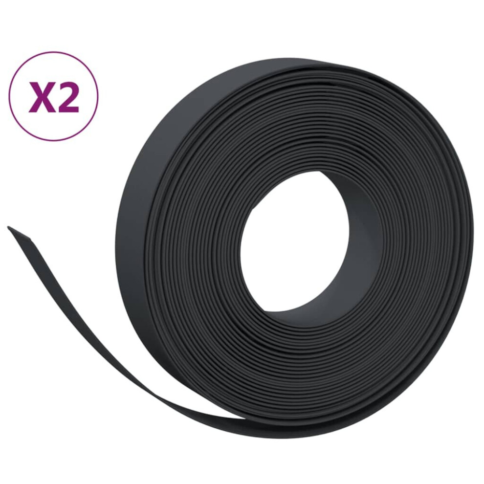 (black, 20 x 0.1 m) vidaXL Garden Edging Patio Lawn Edging Garden Border Rolls 5 pcs Polyethylene