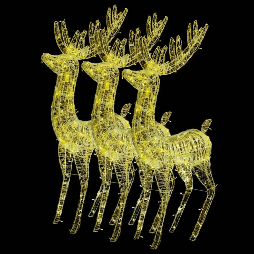 Vidaxl (Warm White, 96 X 40 X 180 Cm/ 3 Pcs) Reindeer Christmas Decoration Xmas Glowing Reindeer Multi Colours/Sizes