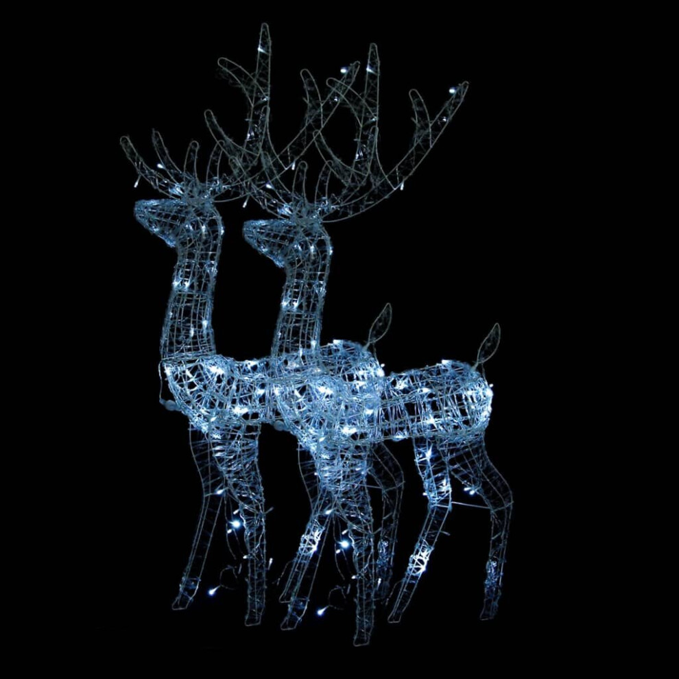 Vidaxl (Cold White, 70 X 41 X 120 Cm/ 2 Pcs) Reindeer Christmas Decoration Xmas Glowing Reindeer Multi Colours/Sizes