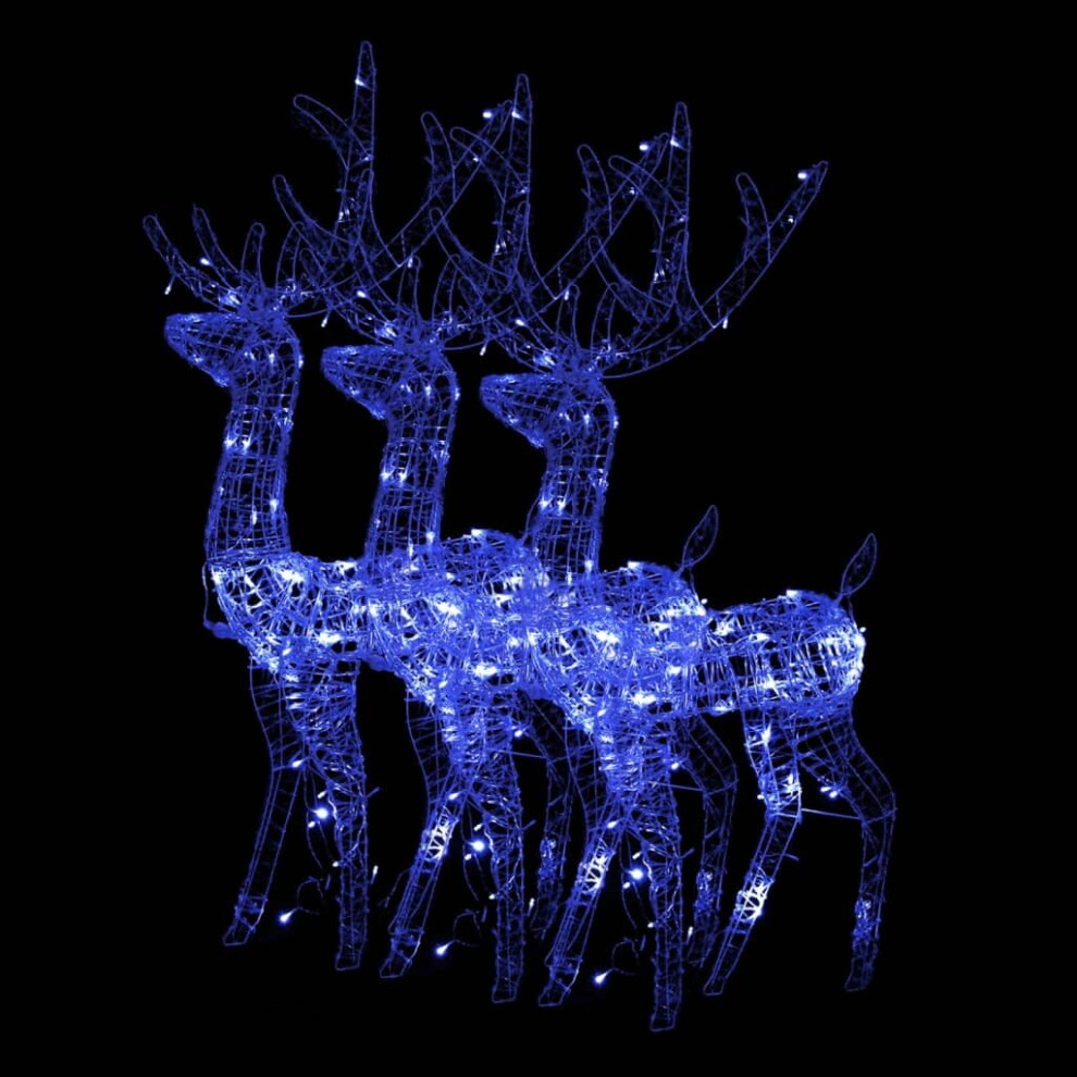 Vidaxl (Blue, 70 X 41 X 120 Cm/ 3 Pcs) Reindeer Christmas Decoration Xmas Glowing Reindeer Multi Colours/Sizes