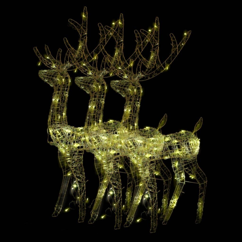 Vidaxl (Warm White, 70 X 41 X 120 Cm/ 3 Pcs) Reindeer Christmas Decoration Xmas Glowing Reindeer Multi Colours/Sizes