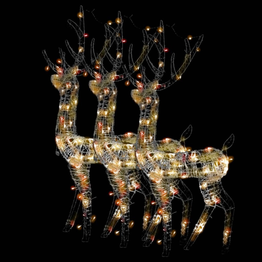 Vidaxl (Multicolour, 70 X 41 X 120 Cm/ 3 Pcs) Reindeer Christmas Decoration Xmas Glowing Reindeer Multi Colours/Sizes