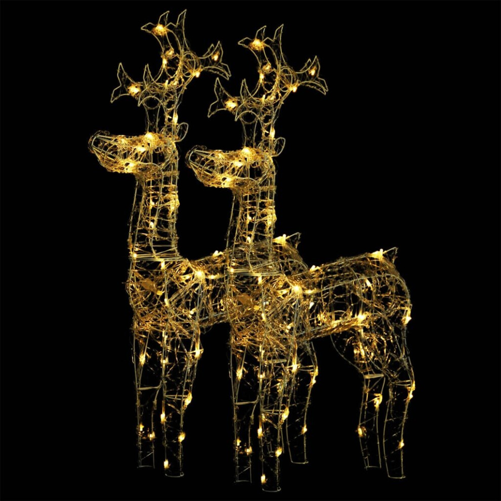 Vidaxl (Warm White, 60 X 16 X 100 Cm/ 2 Pcs) Reindeer Christmas Decoration Xmas Glowing Reindeer Multi Colours/Sizes