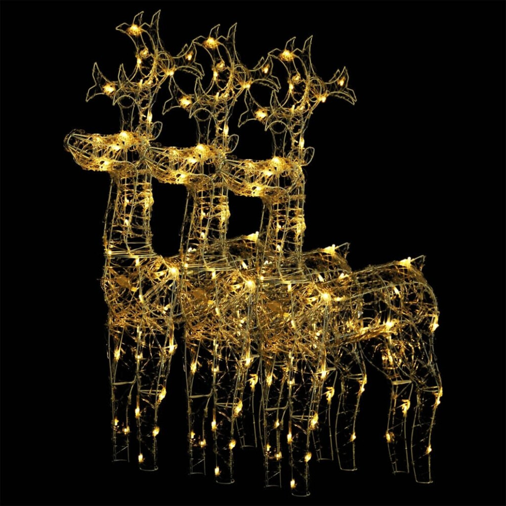 Vidaxl (Warm White, 60 X 16 X 100 Cm/ 3 Pcs) Reindeer Christmas Decoration Xmas Glowing Reindeer Multi Colours/Sizes
