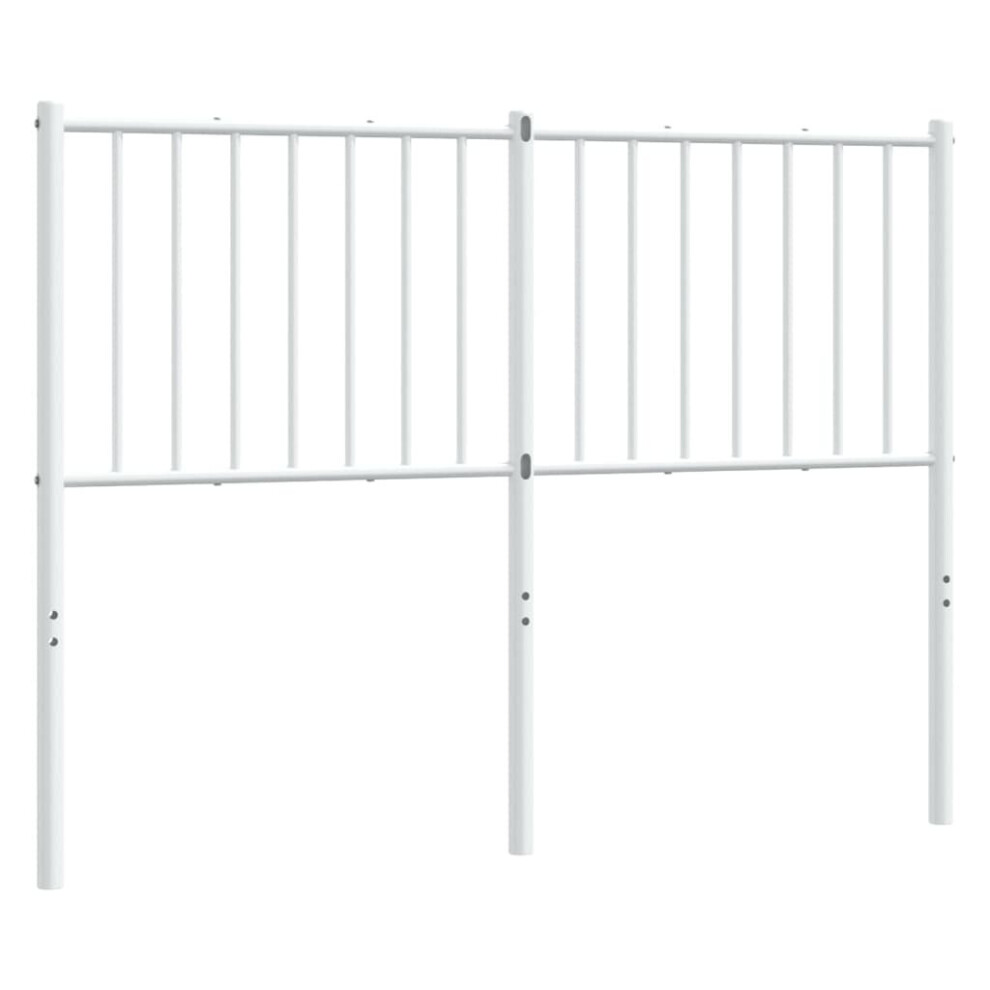 Vidaxl (White, 125 X 3 X 90 Cm) Metal Headboard Bed Header Bedroom Furniture Decor Metal Bed Headboard
