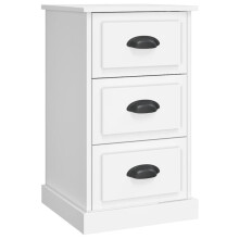 (white) vidaXL Bedside Cabinet Side Table Nightstand Side Cabinet Engineered Wood