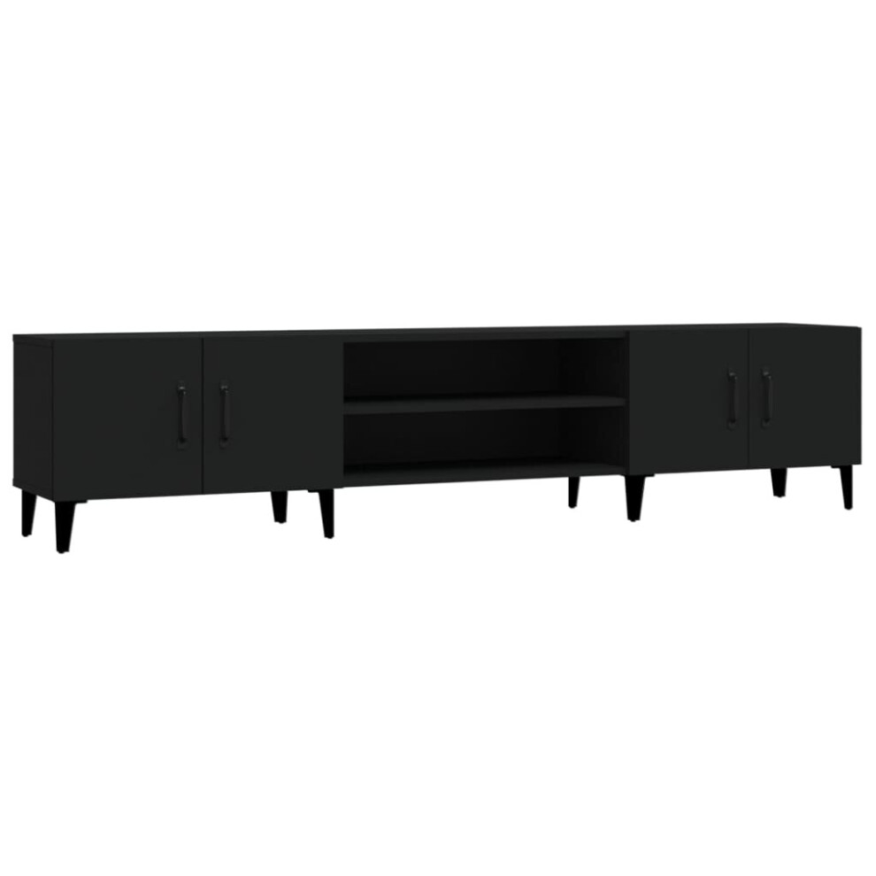 (black) vidaXL TV Cabinet TV Stand TV Unit Media Cabinet Sideboard Engineered Wood