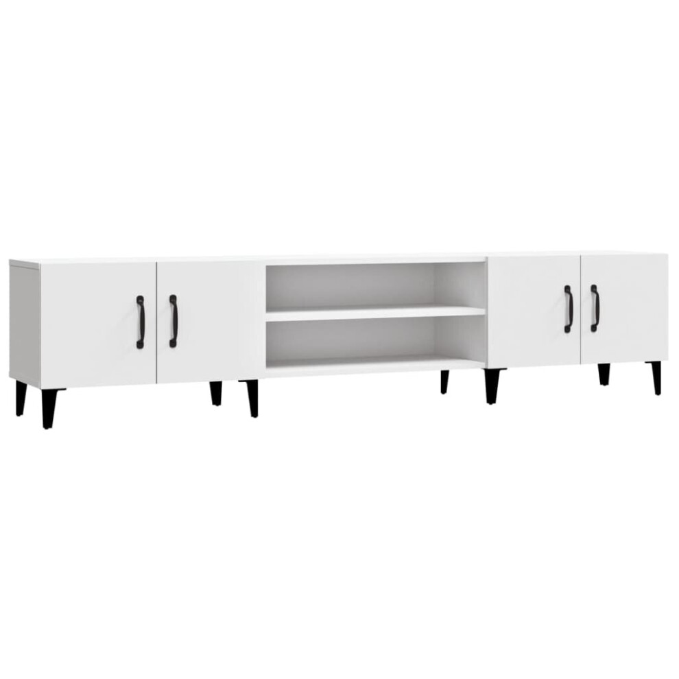 VIDAXL TV Cabinet - 4 Doors - 2 Shelves - White - Image 2
