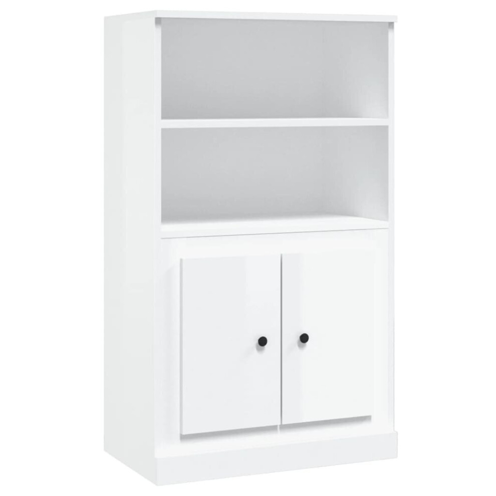 (high gloss white) vidaXL Highboard High Sideboard Side Cabinet Storgae Cupboard Engineered Wood