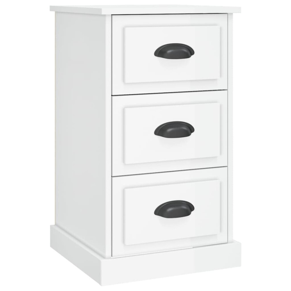 (high gloss white) vidaXL Bedside Cabinet Side Table Nightstand Side Cabinet Engineered Wood