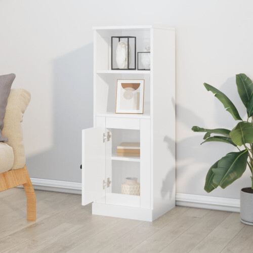 VidaXL (high gloss white) vidaXL Highboard High Sideboard Side Cabinet Storgae Cupboard Engineered Wood 2