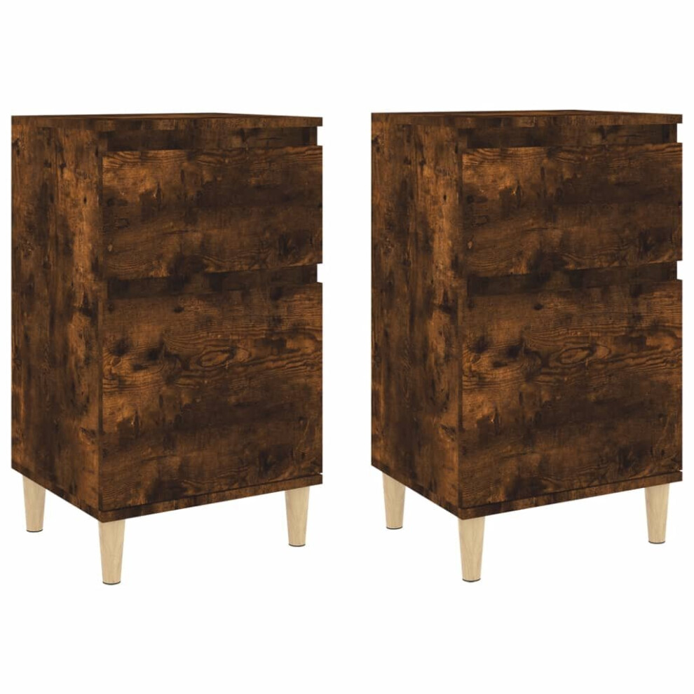 Vidaxl (Smoked Oak, 2 Pcs) Bedside Cabinets Bedside Table Nightstand Table Side Table End Table