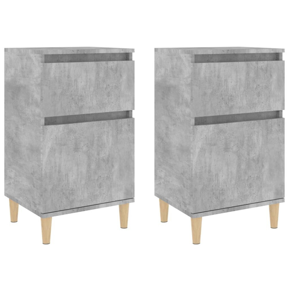 Vidaxl (Concrete Grey, 2 Pcs) Bedside Cabinets Bedside Table Nightstand Table Side Table End Table