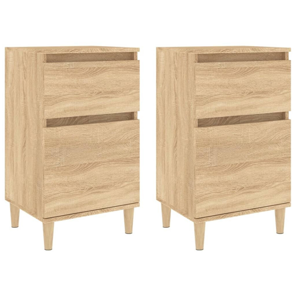 Vidaxl (Sonoma Oak, 2 Pcs) Bedside Cabinets Bedside Table Nightstand Table Side Table End Table