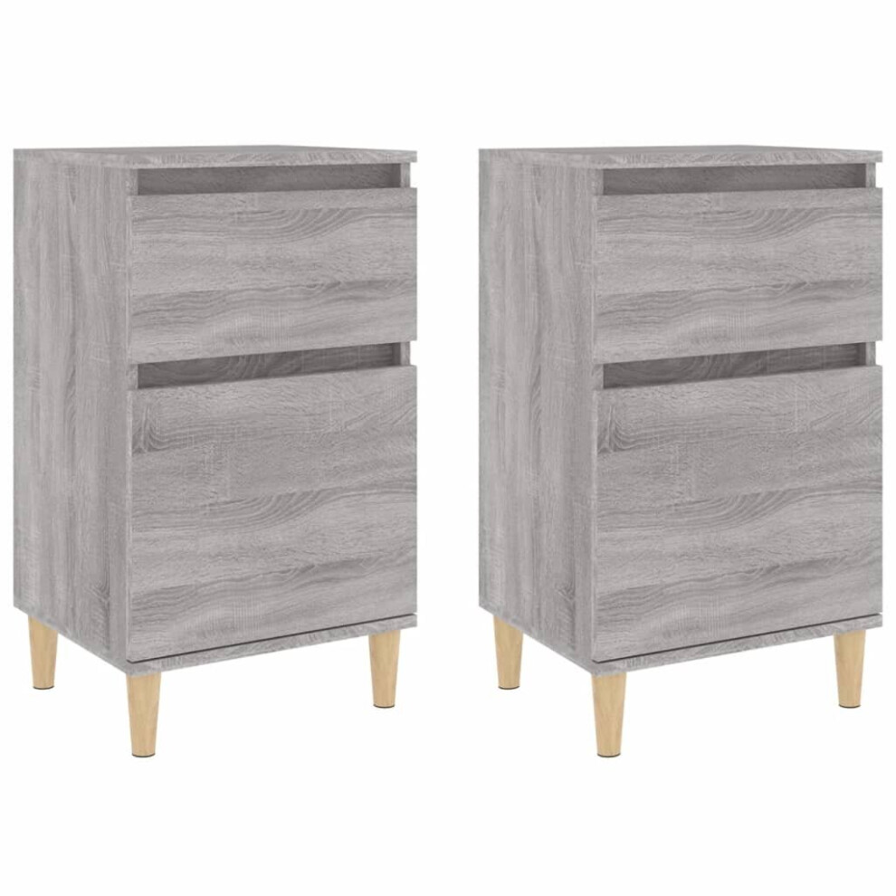 Vidaxl (Grey Sonoma, 2 Pcs) Bedside Cabinets Bedside Table Nightstand Table Side Table End Table