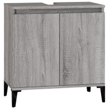 vidaXL Waschbeckenunterschrank Grau Sonoma 58x33x60 cm Holzwerkstoff