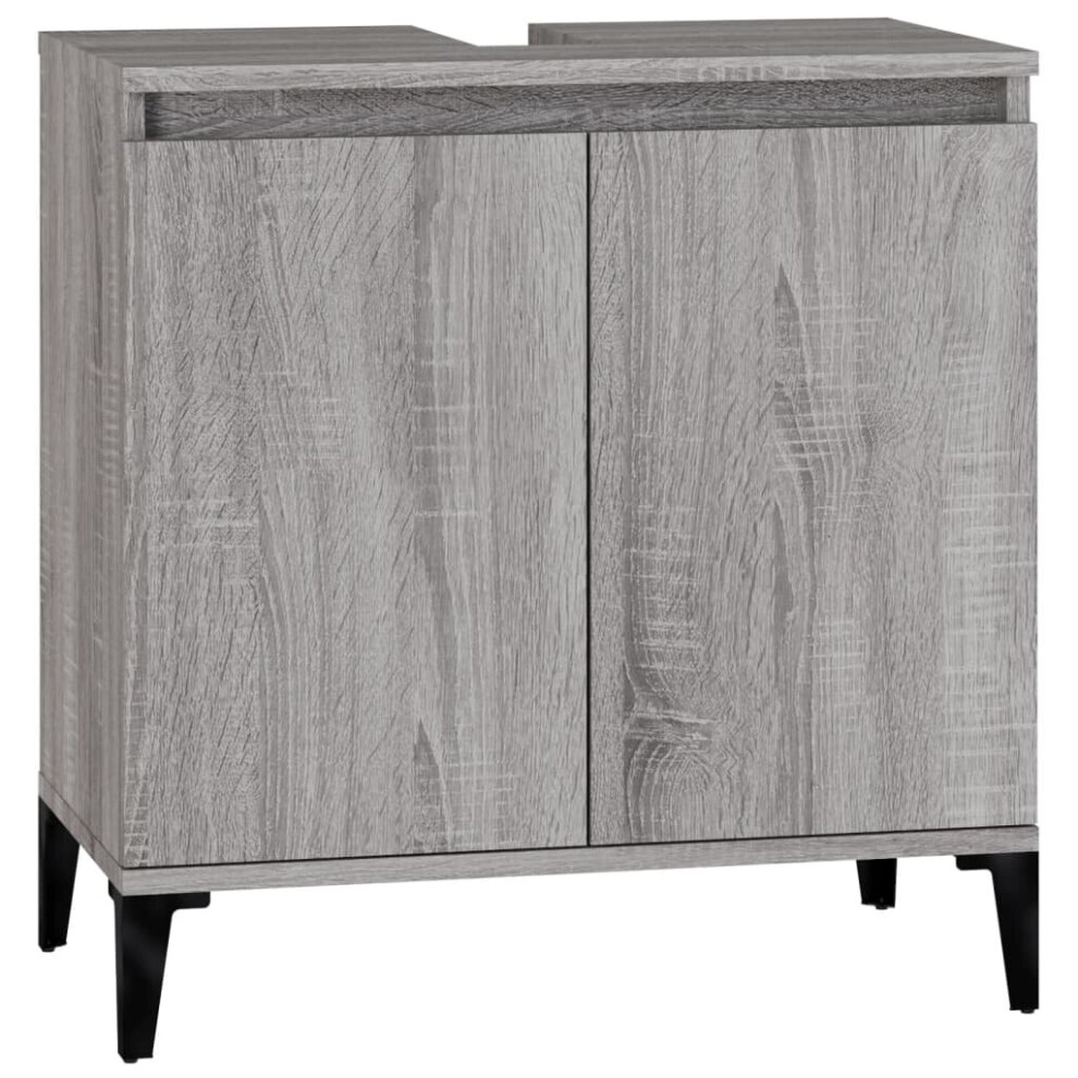 (grey sonoma) vidaXL Sink Cabinet Vanity Unit Storage Under Sink Cabinet Engineered Wood