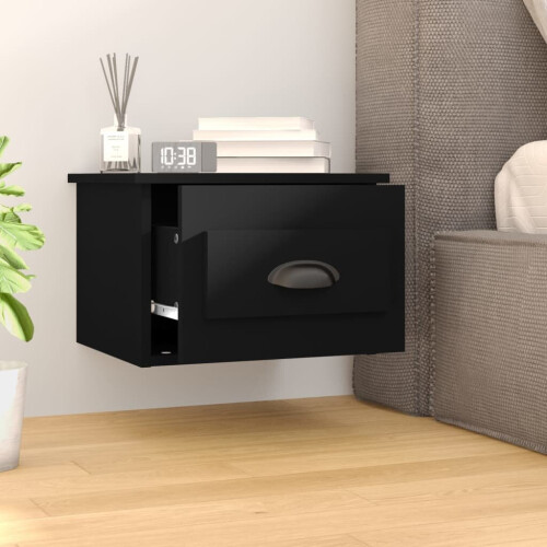 VidaXL (black, 1 pcs) vidaXL Wall-mounted Bedside Cabinets Floating Nightstand Bedroom Side Table 2