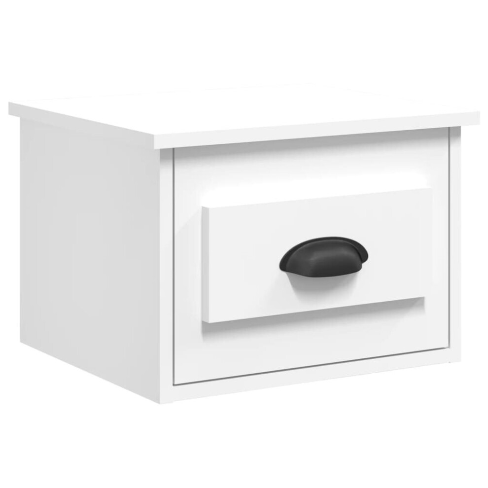 (white, 1 pcs) vidaXL Wall-mounted Bedside Cabinets Floating Nightstand Bedroom Side Table