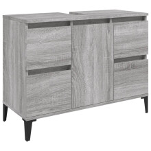 vidaXL Waschbeckenunterschrank Grau Sonoma 80x33x60 cm Holzwerkstoff
