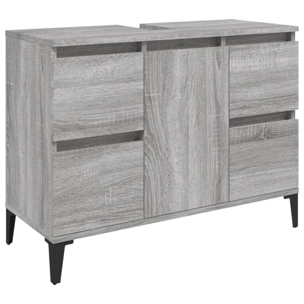 Vidaxl (Grey Sonoma) Sink Cabinet Vanity Unit Storage Under Sink Cabinet Engineered Wood