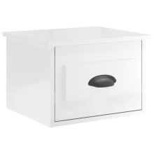 (high gloss white, 1 pcs) vidaXL Wall-mounted Bedside Cabinets Floating Nightstand Bedroom Side Table