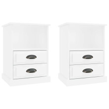 (high gloss white, 2 pcs) vidaXL Bedside Cabinets Side Table Nightstand Bedroom Bed Cabinet Bed Table
