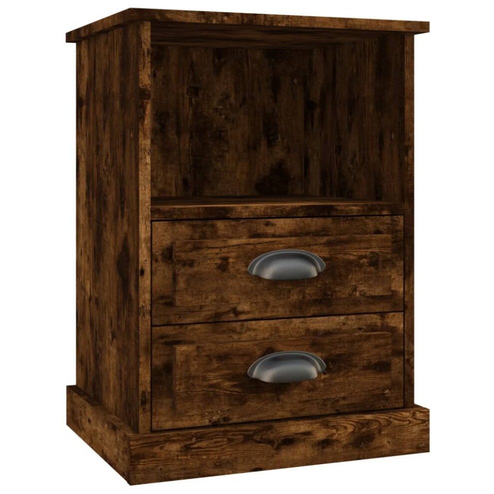 Vidaxl (Smoked Oak, 1 Pcs) Bedside Cabinets Side Table Nightstand Bedroom Bed Cabinet Bed Table