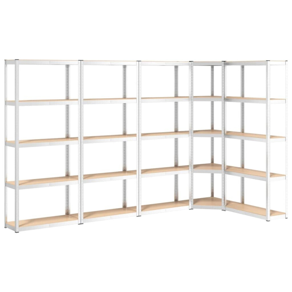 (silver, 55 x 55 x 172 cm/ 5 piece) vidaXL 2/3/4/5x 4-Layer Shelves Rack Storage Shelf Multi Colours Multi Sizes