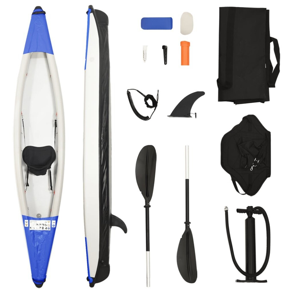 (blue, 375 x 72 x 31 cm) vidaXL Inflatable Kayak Red Polyester Kayak Set 375x72x31 cm/424x81x31 cm