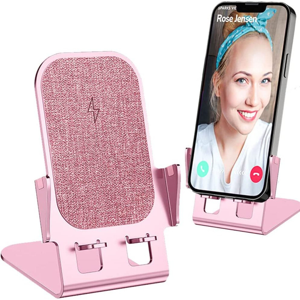 Wireless Charger Stand, 15W Fast Wireless Charger Stand, Metal Charging Dock Station for iPhone 14/13/12/11, Samsung, Huawei, Redmi, Honor, Oppo etc