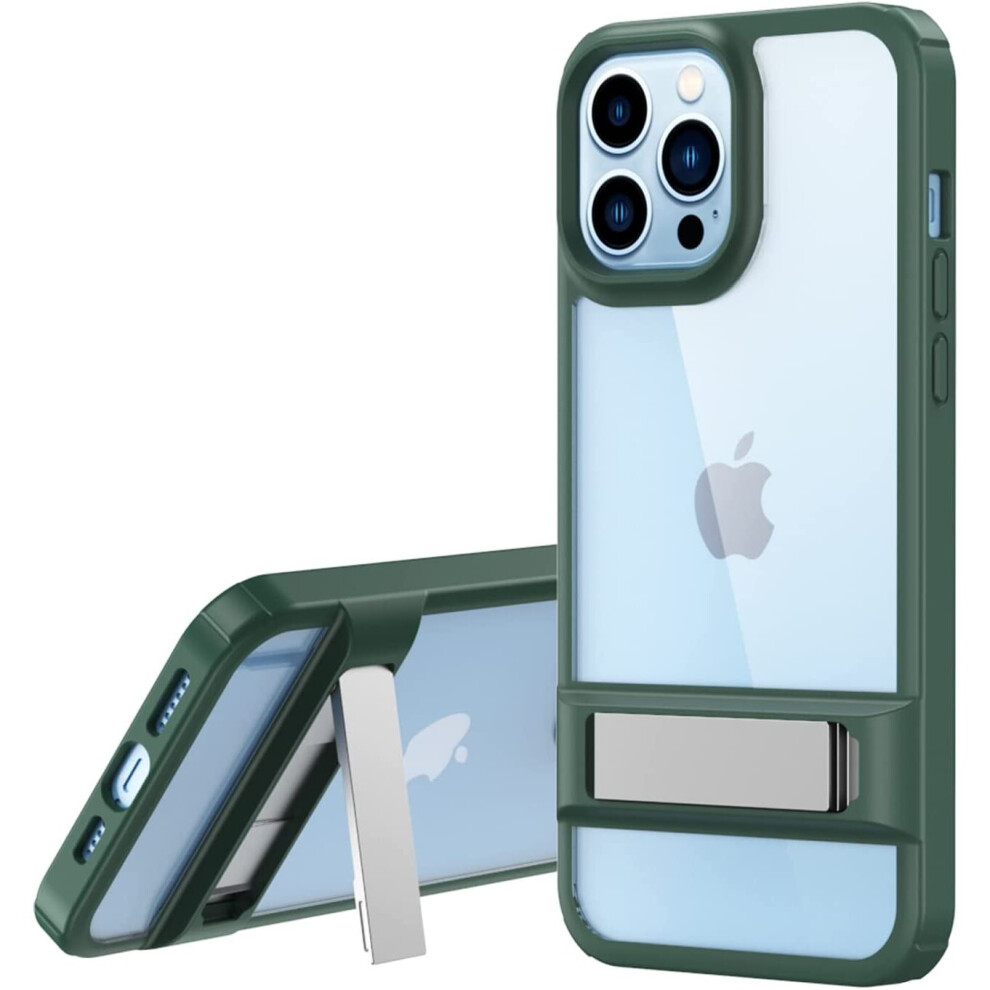 Apple iPhone 14 Pro Max 6.7" Stand Case [Fusion Armour] Tough Rugged Kickstand Case Heavy Duty Protection with Clear Back, Supports Wireless Charging