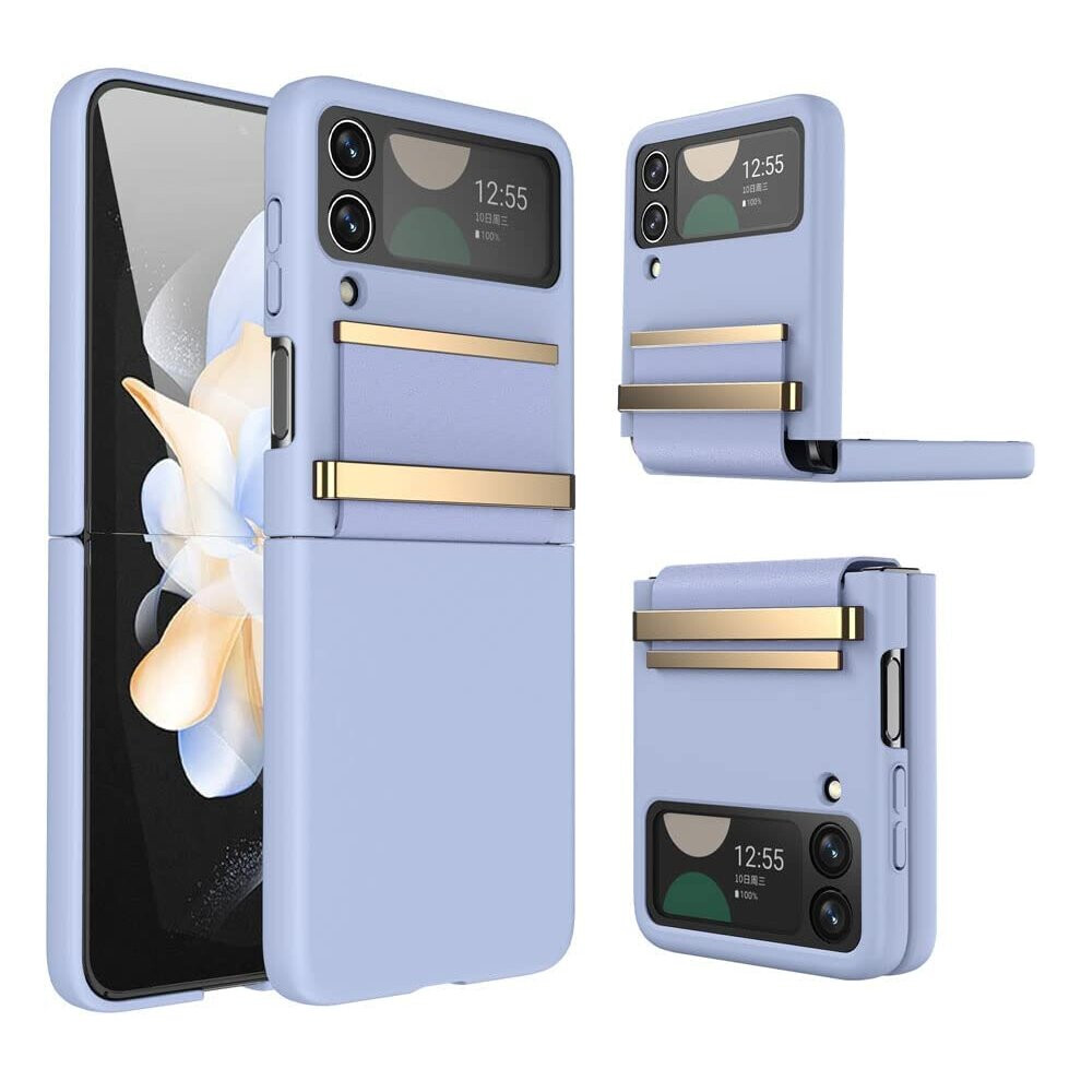 Samsung Galaxy Z Flip 4 Screen Protector Case, Z Flip 4 Case With Stylish Leather Hinge & Metal Trim, Hard Pc Shockproof [Screen Protector] Case 5056284467102