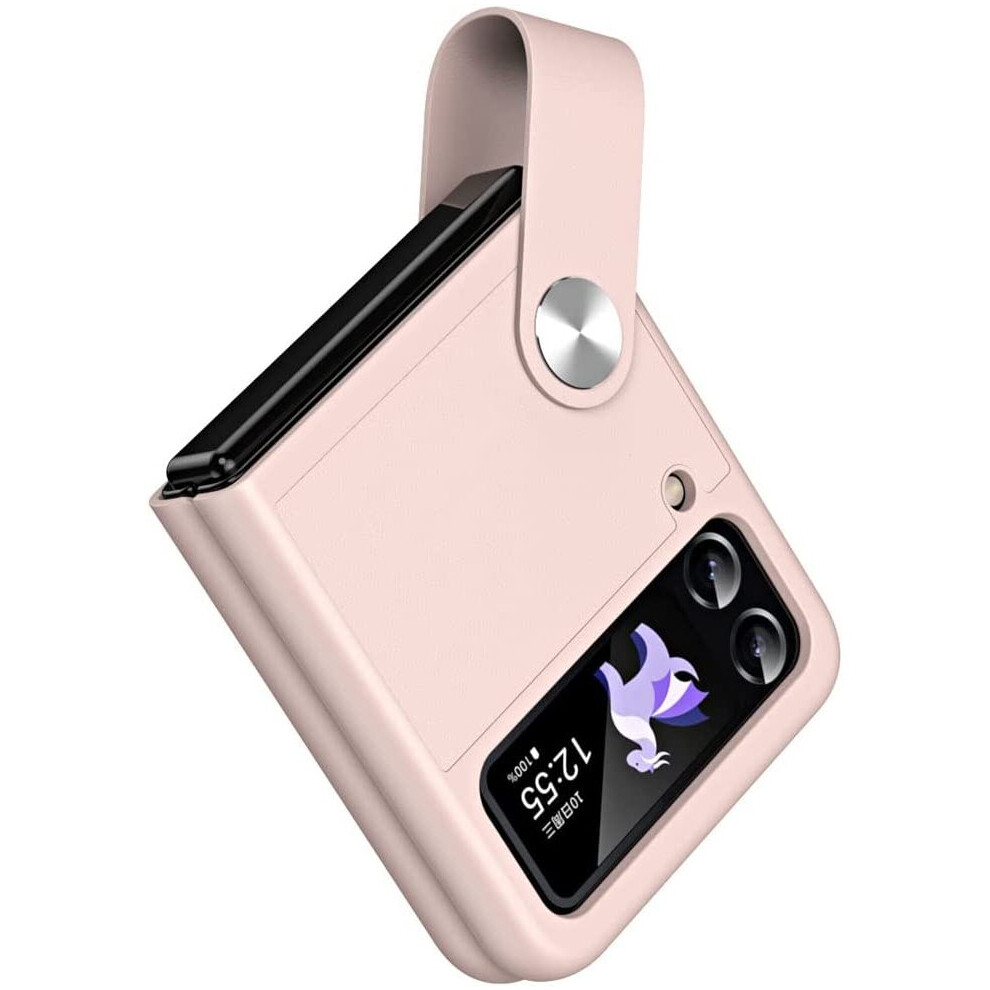 Samsung Galaxy Z Flip 4 / Flip 3 Case, Z Flip 4/3 Leather Case With Leather Finger Holder, Hard Pc Shockproof Protective Bumper Case 5056284467034