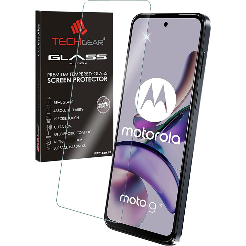 Glass For Motorola Moto G13 / Moto G23, Tempered Glass Screen Protector Cover [9H Hardness] [Crystal Clarity] [Scratch-Resistant] [No-Bubble] 5056284465054