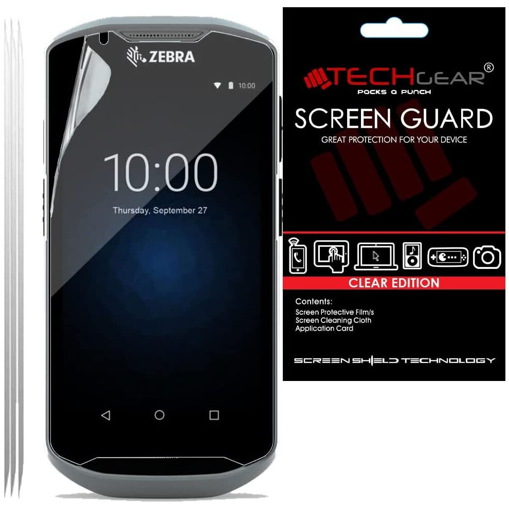 Techgear [5 Pack] Screen Protectors Compatible For Zebra Tc52 / Tc57 Touch Computer Barcode Scanner Clear Lcd Screen Protectors Cover Guards