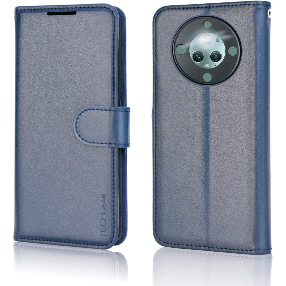 Techgear Leather Wallet Case For Honor Magic 5 Lite 5G, Flip Protective Case With Wallet Card Holder, Stand & Wrist Strap - Pu Leather With Magnetic Closure