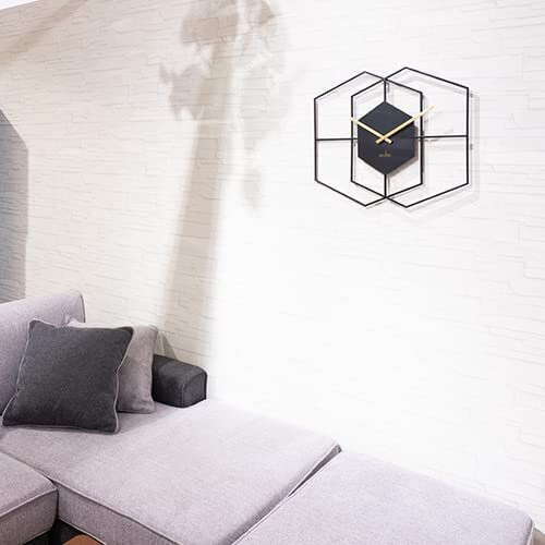 Acctim Acctim Addison Matt Black Hexagonal Wall Clock with Gold Hands 1