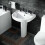 NES Home Pedestal Basin & Close Coupled WC Toilet with Straight Edge Bath Bathroom Suite 2