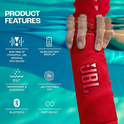 JBL (red) JBL Flip 6 Portable Bluetooth Speaker with 2-way speaker system 1