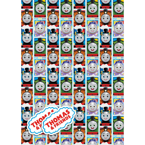 Birthday Wrapping Paper, Thomas Gift Wrap, 2 Sheets & 2 Tags 1