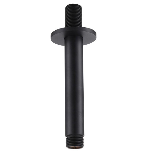 NES Home Modern Round 150 mm Matte Black Ceiling Shower Arm