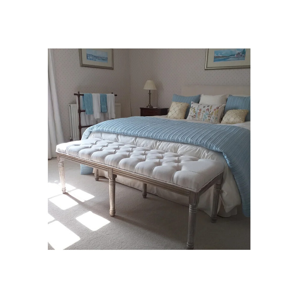 French Style Bench Vintage Antique Style Bedroom Shabby Chic Window Seat Bed Furniture
